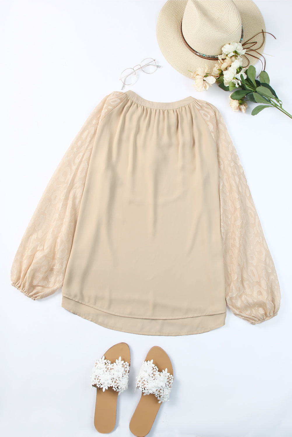 Tassel Tie Neck Long Sleeve Blouse - Charming Charlie