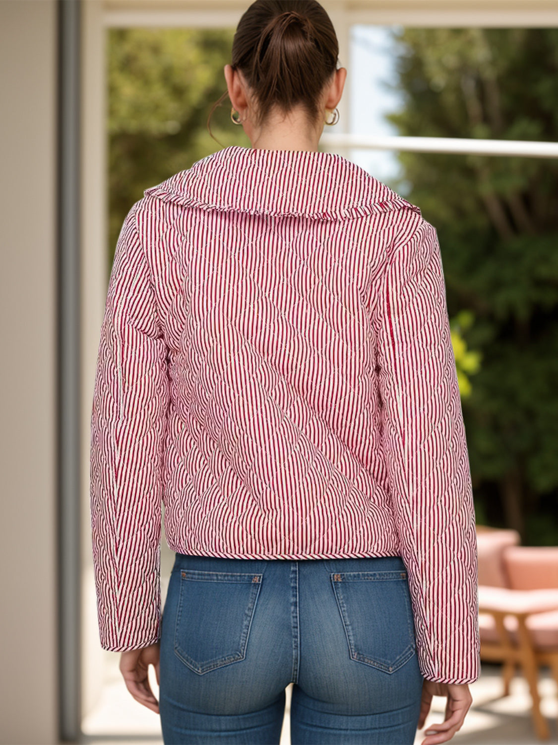 Tied Striped Long Sleeve Jacket - Charming Charlie