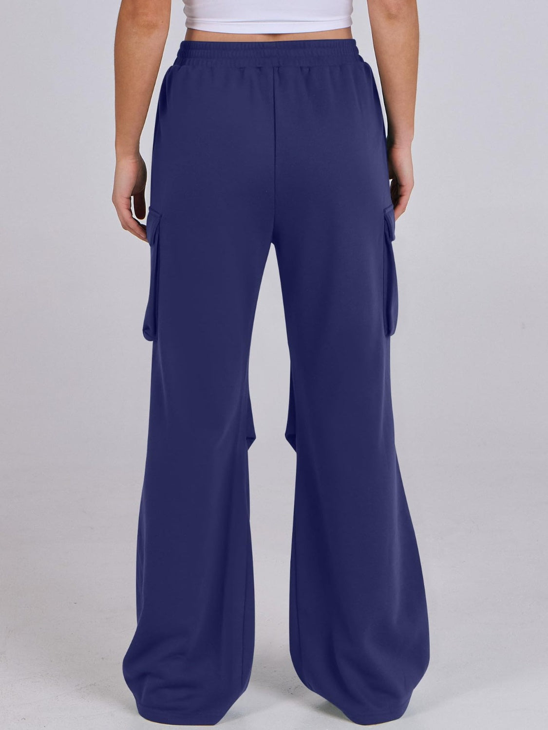 Elastic Waist Wide Leg Pants with Pockets - Charming Charlie