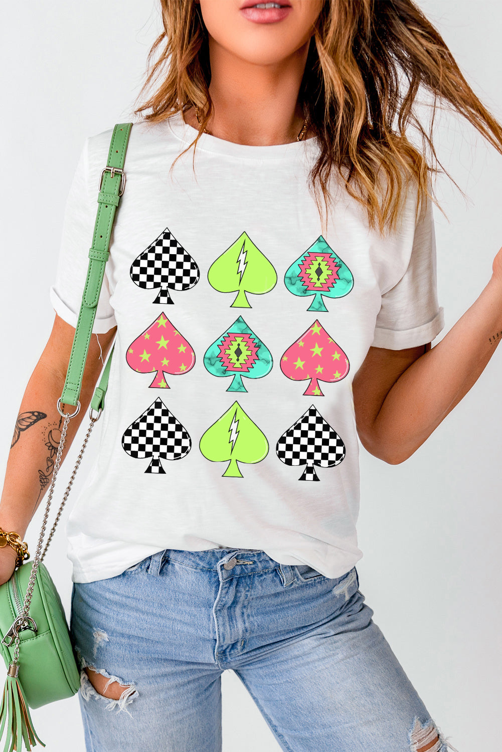 Graphic Round Neck Short Sleeve T-Shirt - Charming Charlie
