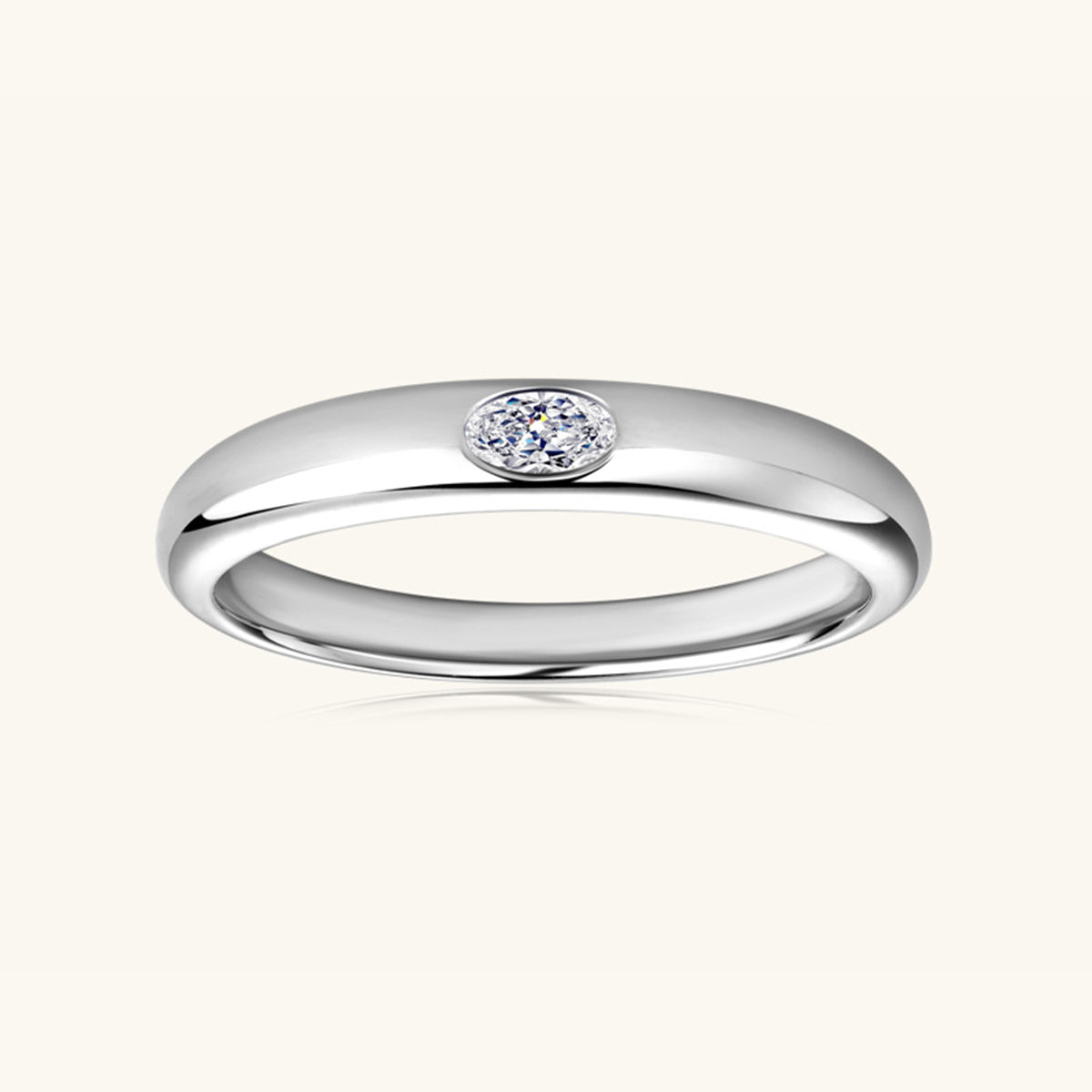 925 Sterling Silver Inlaid Moissanite Ring - Charming Charlie