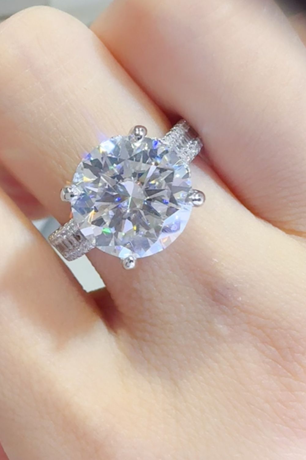 5 Carat Moissanite 925 Sterling Silver Ring - Charming Charlie