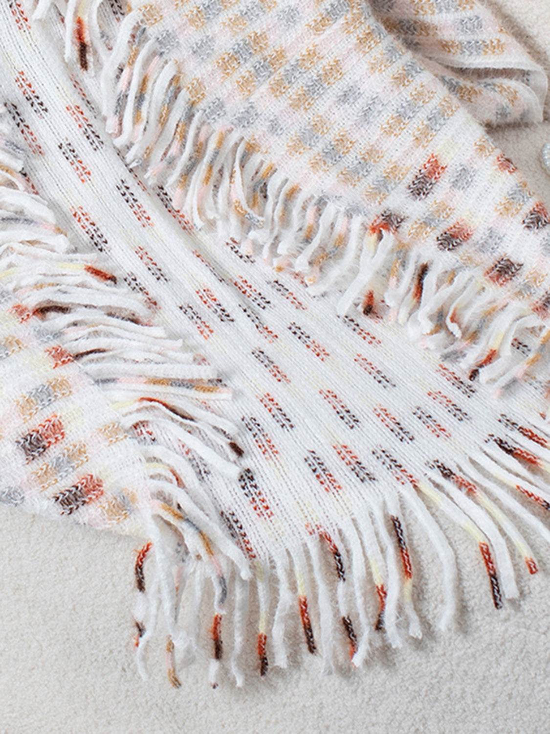 Fringe Open Front Half Sleeve Poncho - Charming Charlie