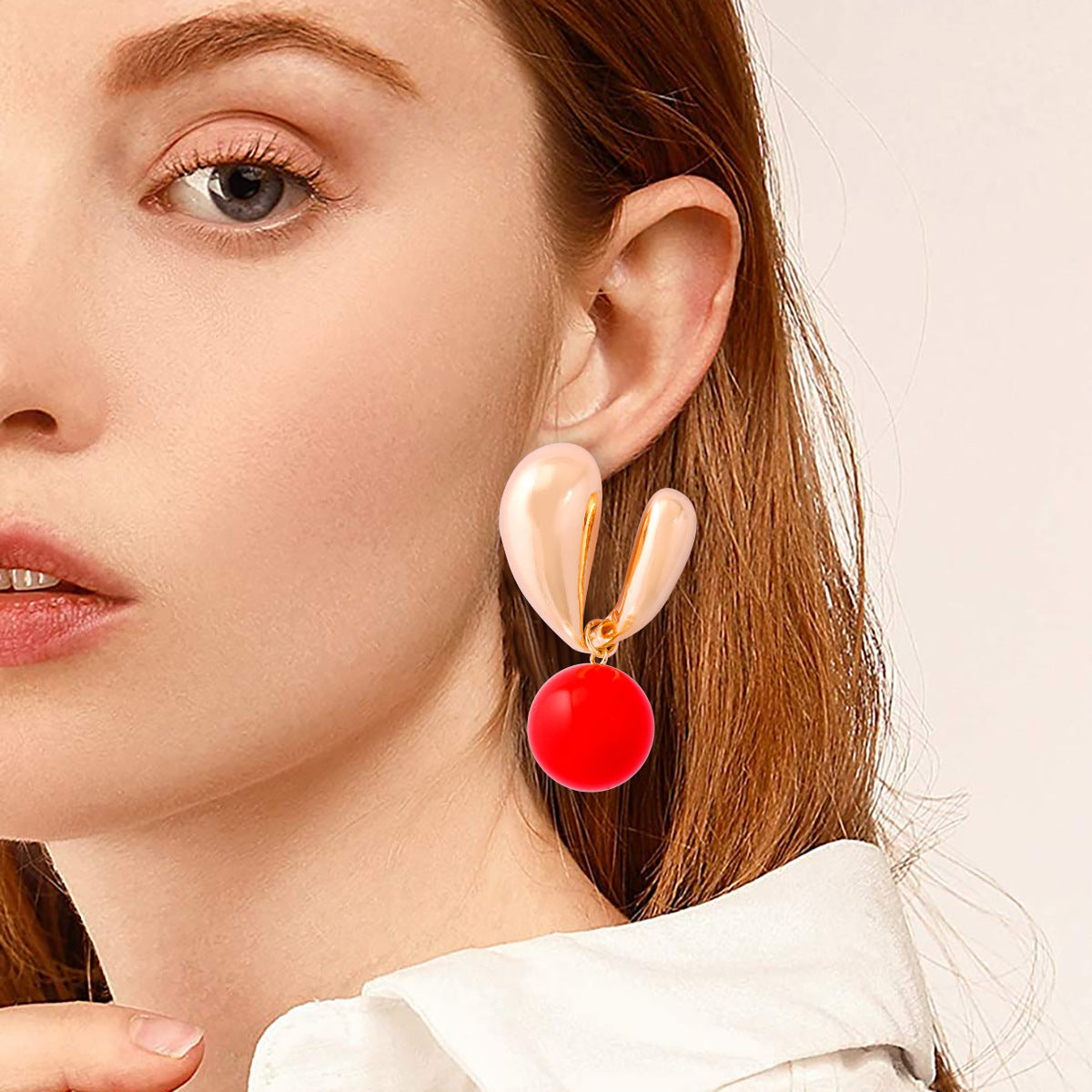 Alloy Drip Oil Bunny Earrings - Charming Charlie