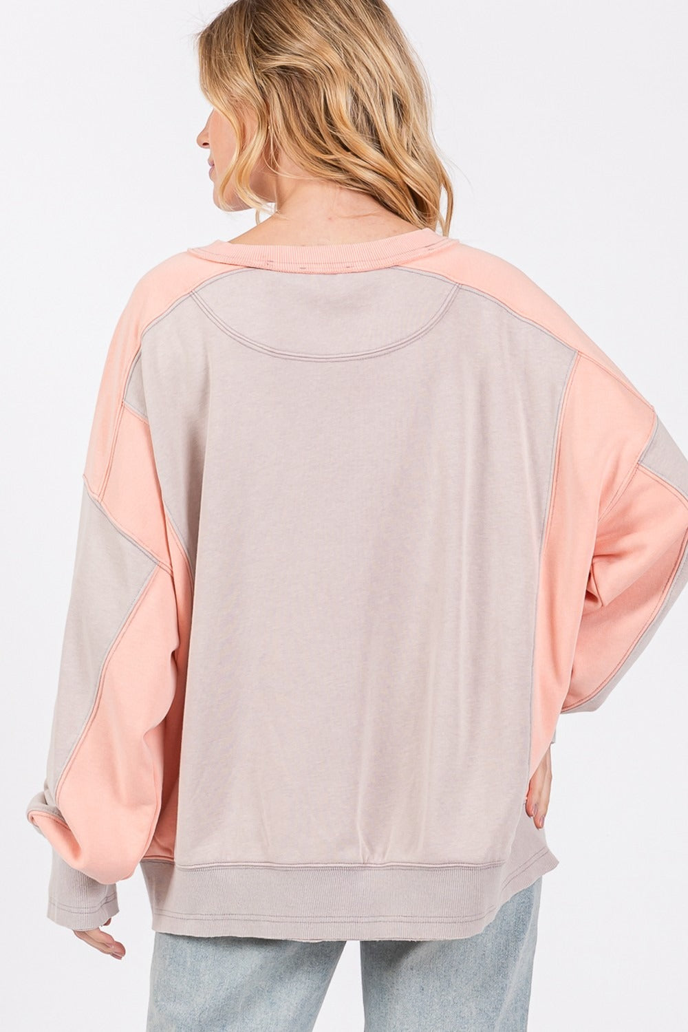 SAGE + FIG Color Block Round Neck Sweatshirt - Charming Charlie