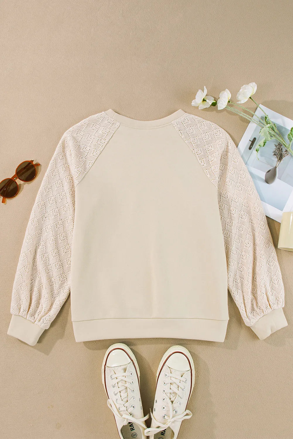 Round Neck Long Sleeve Sweatshirt - Charming Charlie