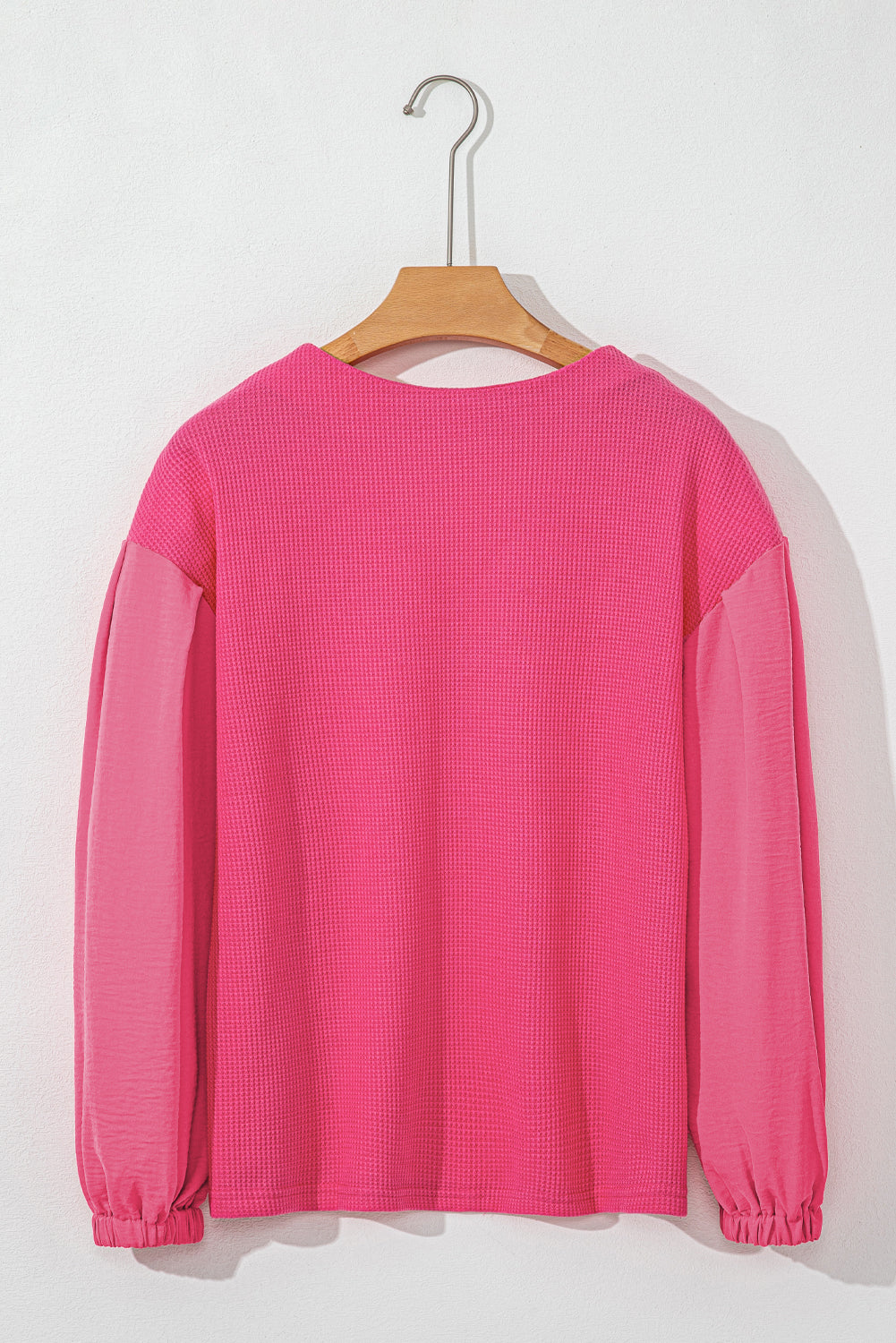 Waffle-Knit V-Neck Long Sleeve Blouse - Charming Charlie