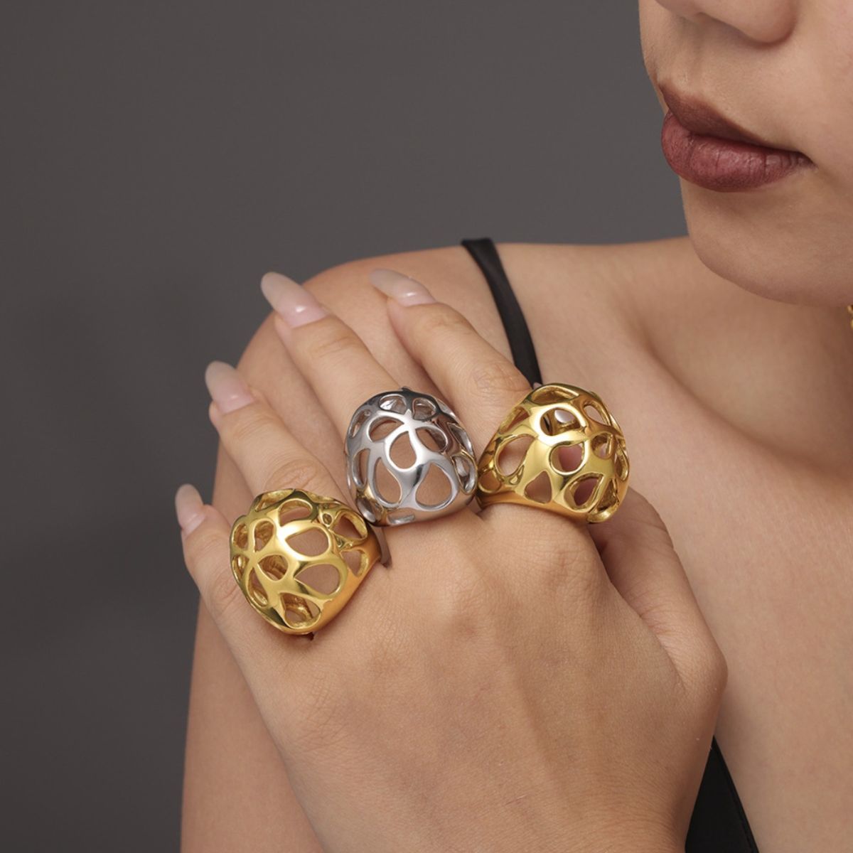 Stainless Steel Cutout Ring - Charming Charlie