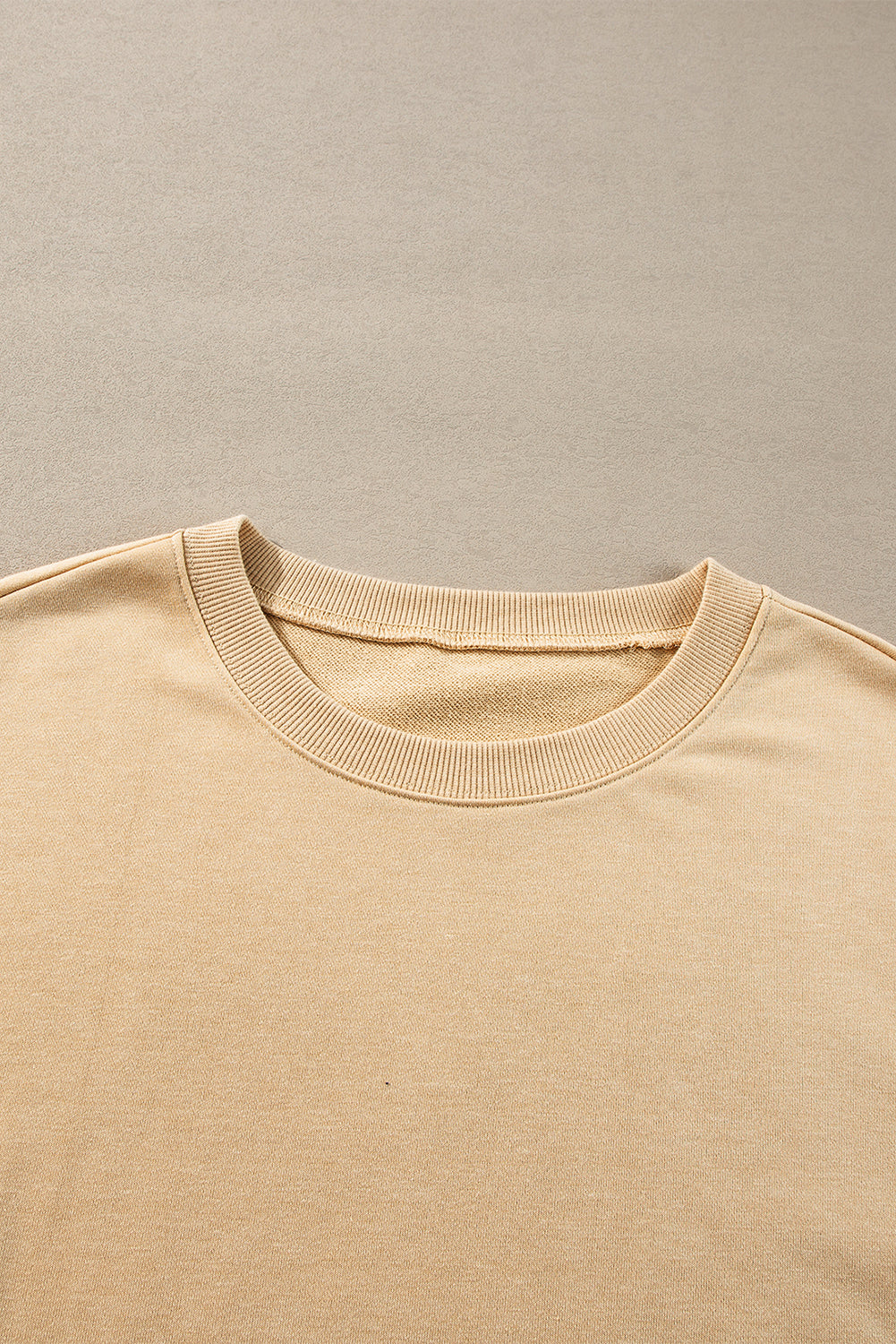 Side Slit Round Neck Long Sleeve Sweatshirt - Charming Charlie