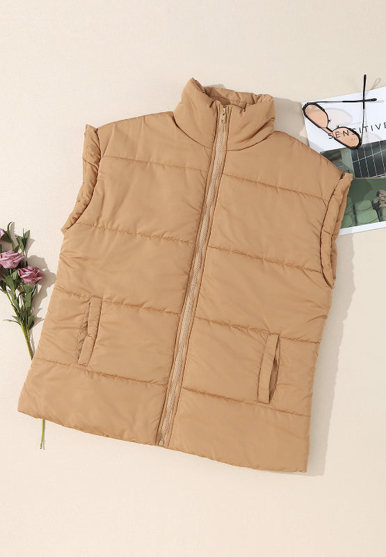 Zip Up Vest Coat with Pockets - Charming Charlie