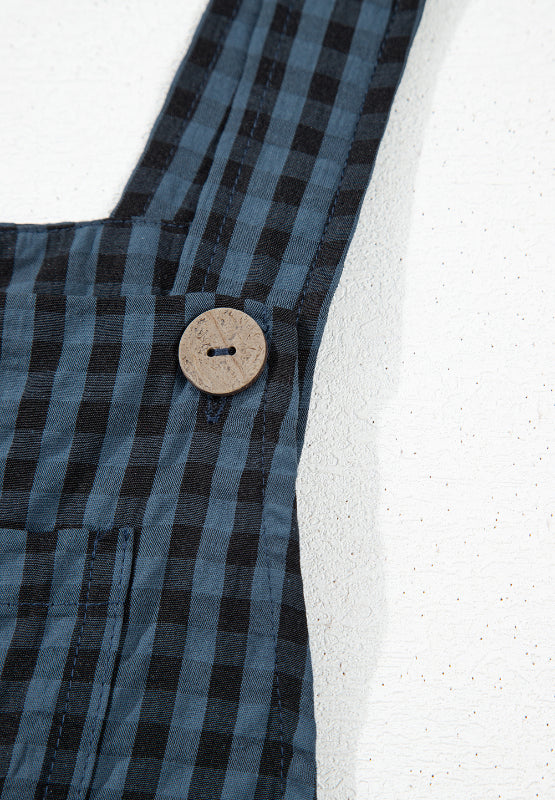 Plaid Wide Strap Wide Leg Overalls - Charming Charlie