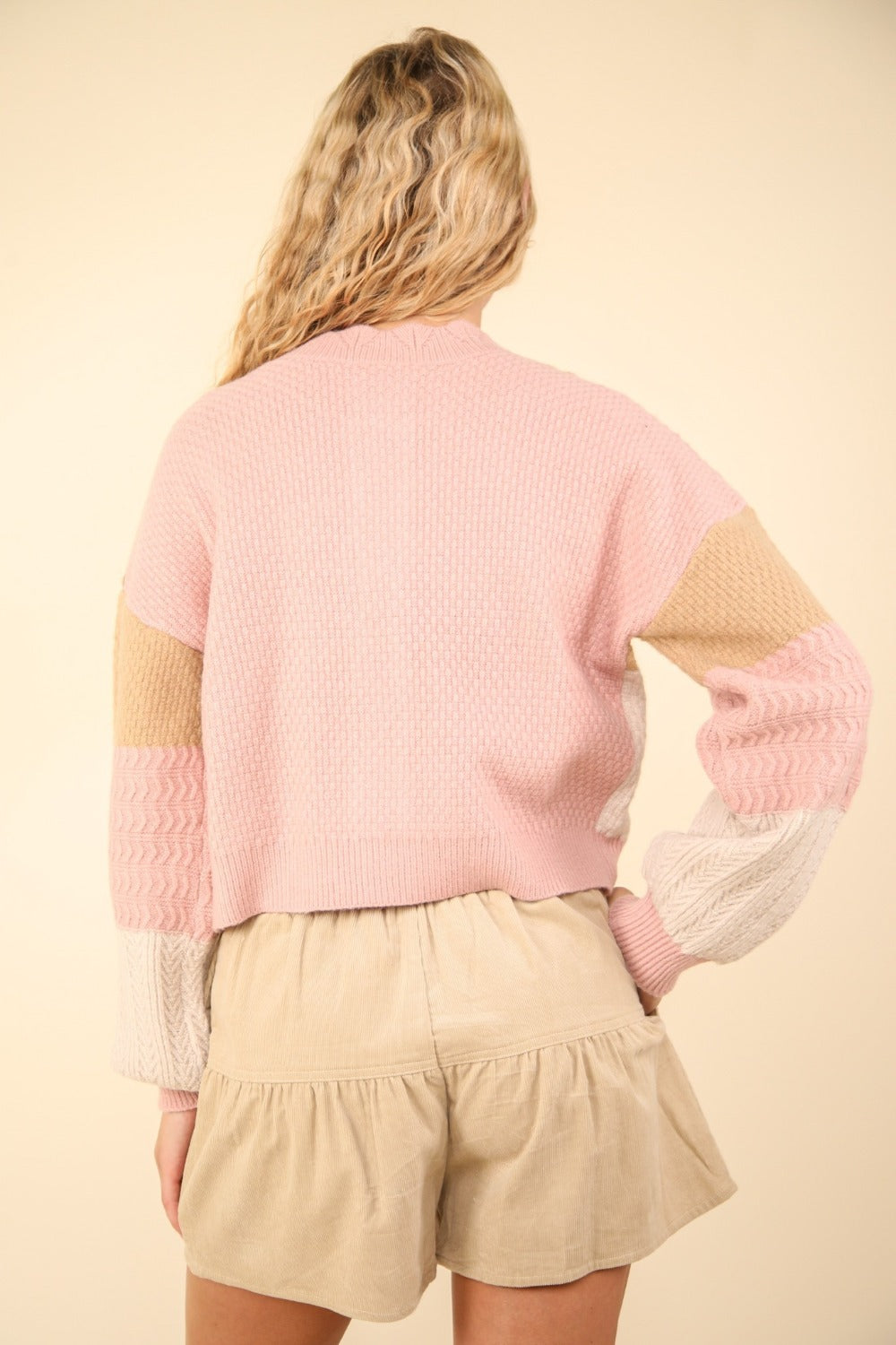 VERY J Color Block Button Down Textured Sweater Cardigan - Charming Charlie