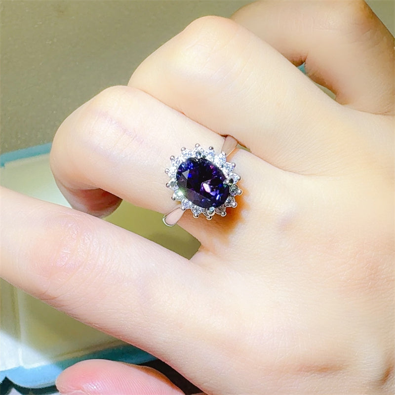 2 Carat 925 Sterling Silver Oval Moissanite Ring - Charming Charlie