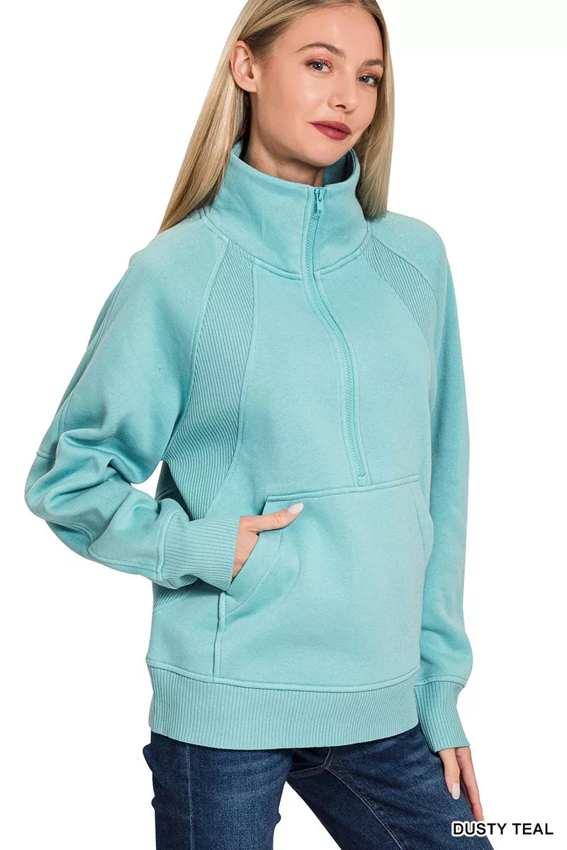 Zenana Fleece Kangaroo Pocket Hoodie