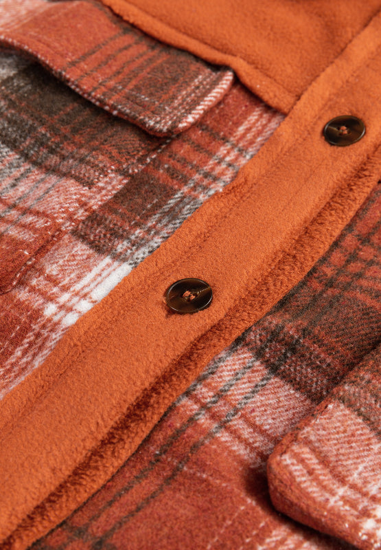 Plaid Button Up Long Sleeve Jacket - Charming Charlie