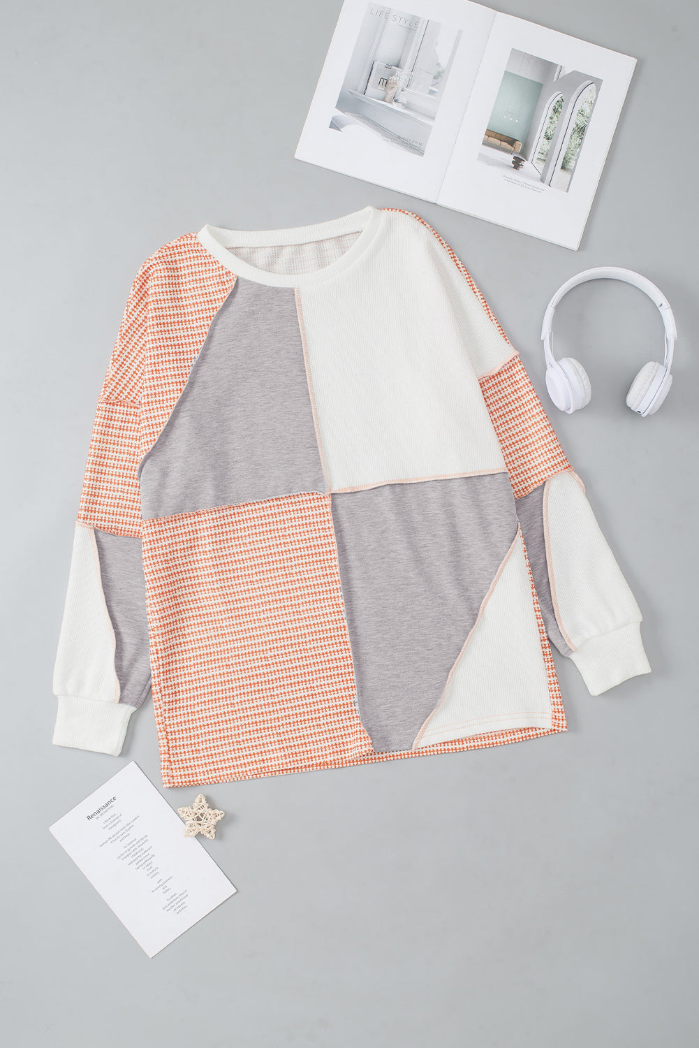 Exposed Seam Color Block Round Neck Top - Charming Charlie
