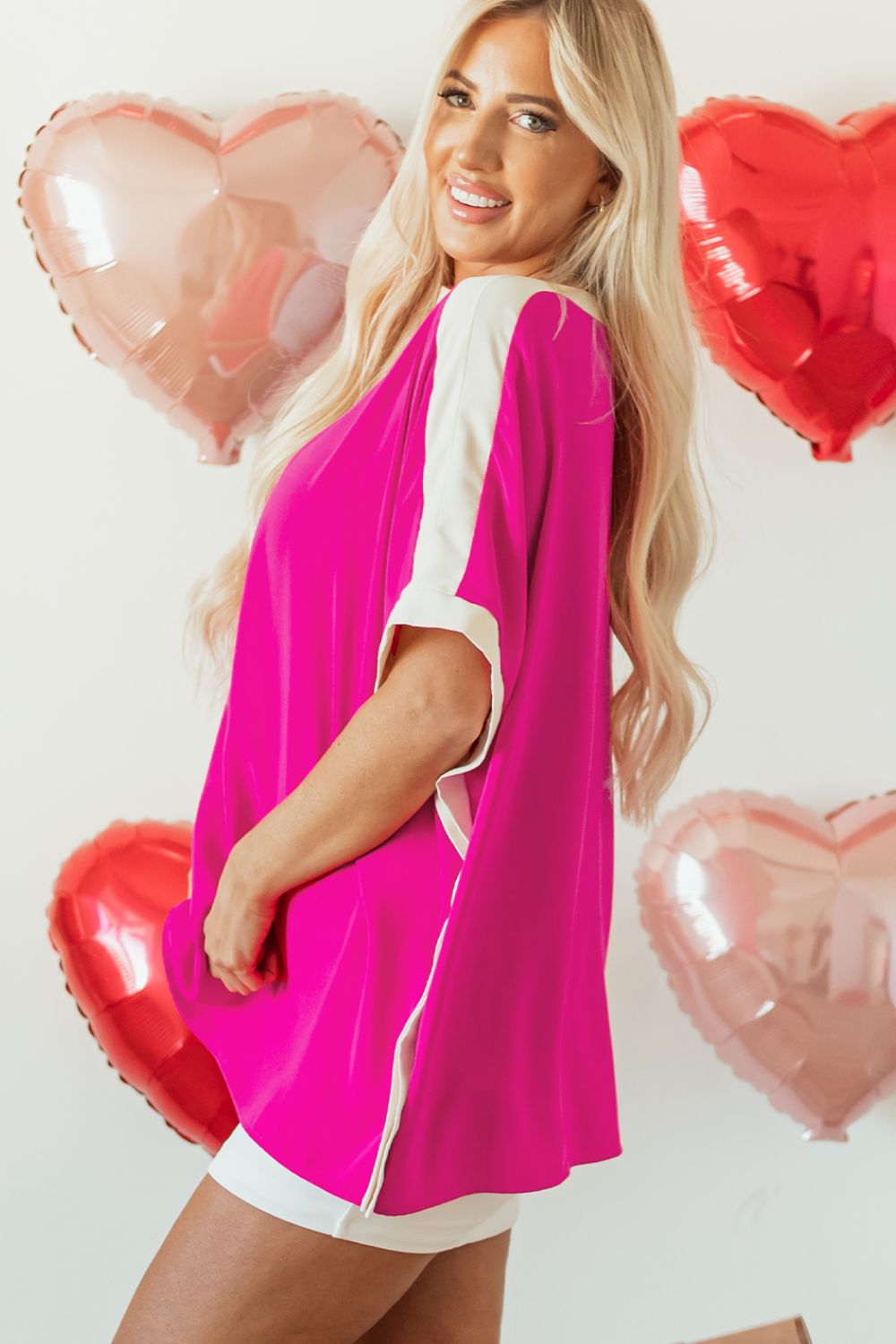 Boat Neck Half Sleeve Blouse - Charming Charlie