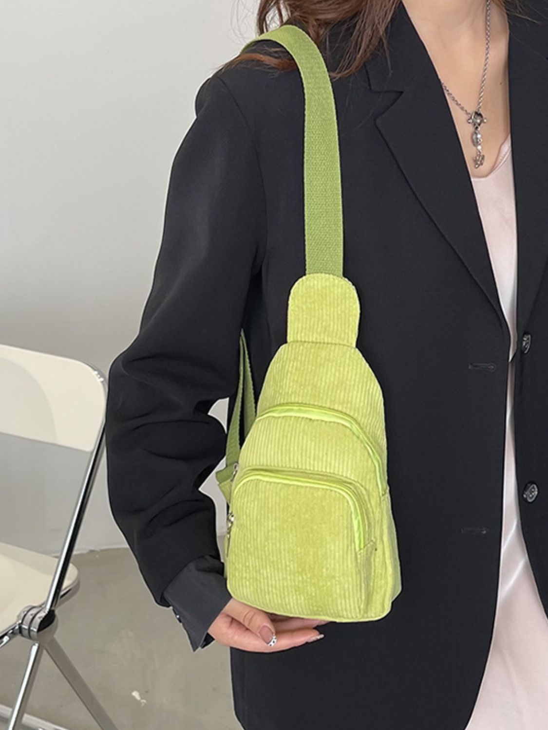 Corduroy Solid Color Crossbody Bag - Charming Charlie