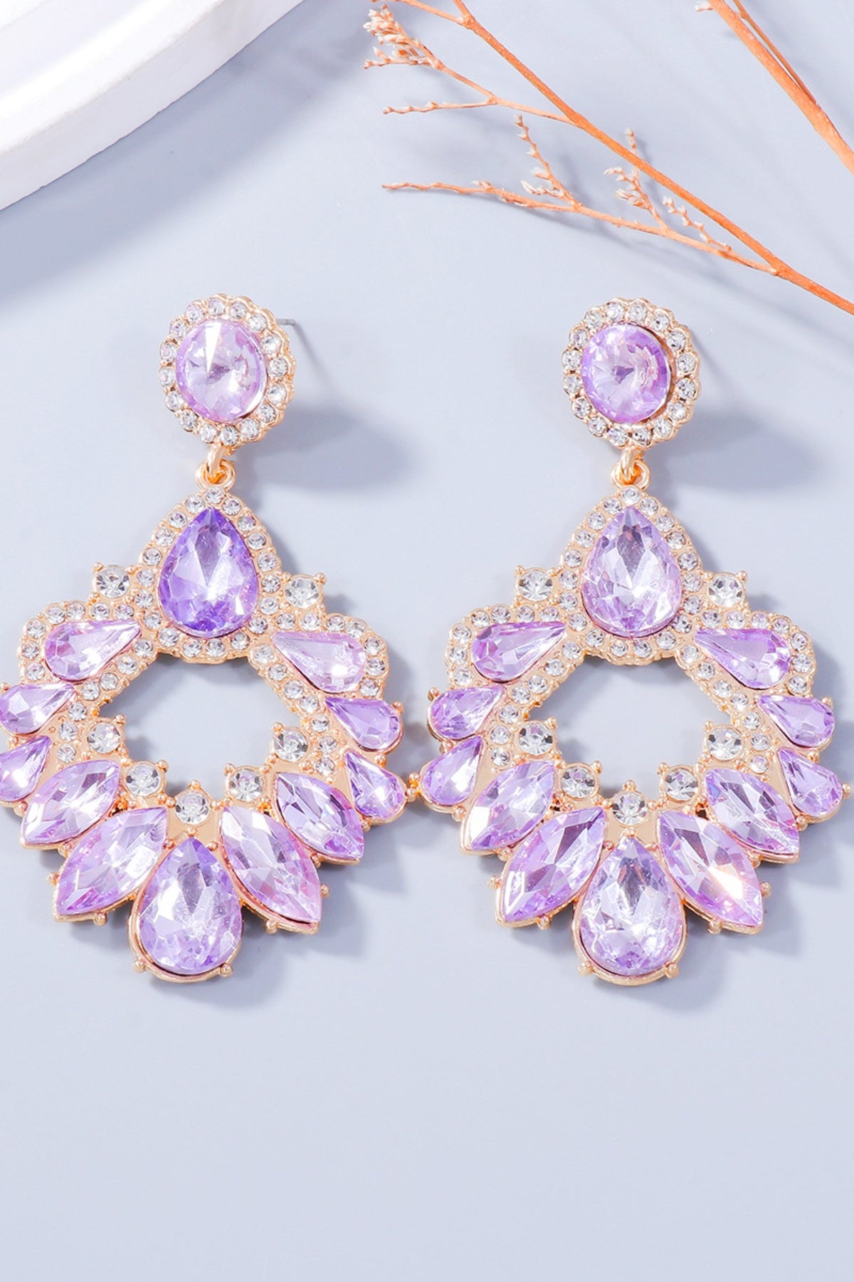 Alloy Rhinestone Dangle Earrings - Charming Charlie