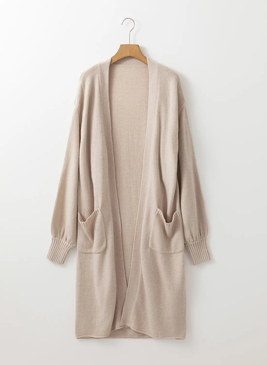 Pocketed Open Front Long Sleeve Cardigan - Charming Charlie
