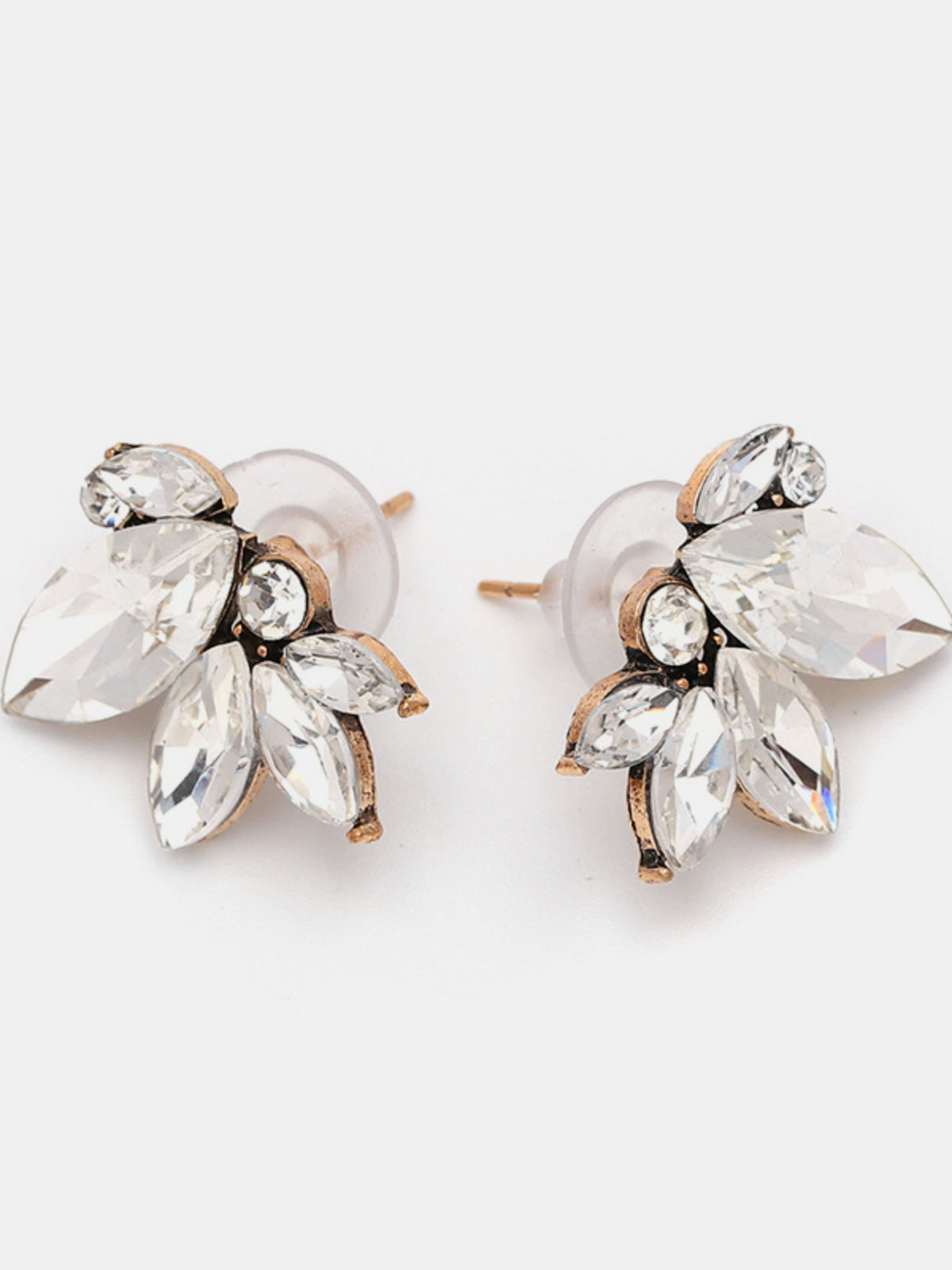 Alloy Rhinestone Flower Stud Earrings - Charming Charlie