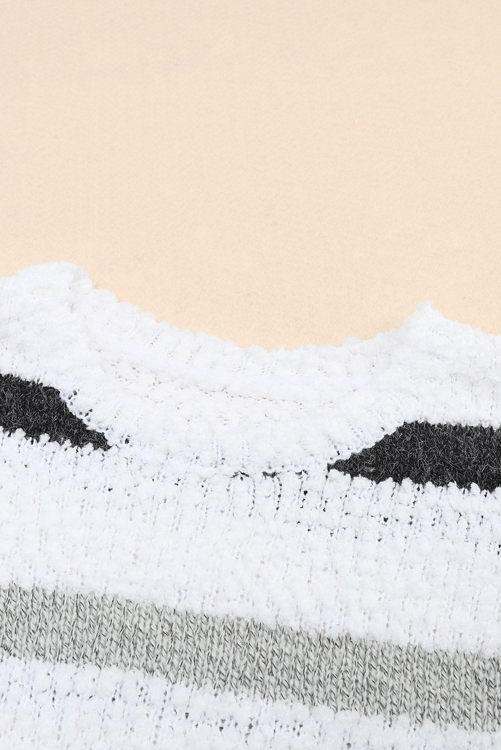 Striped Round Neck Dropped Shoulder Sweater - Charming Charlie