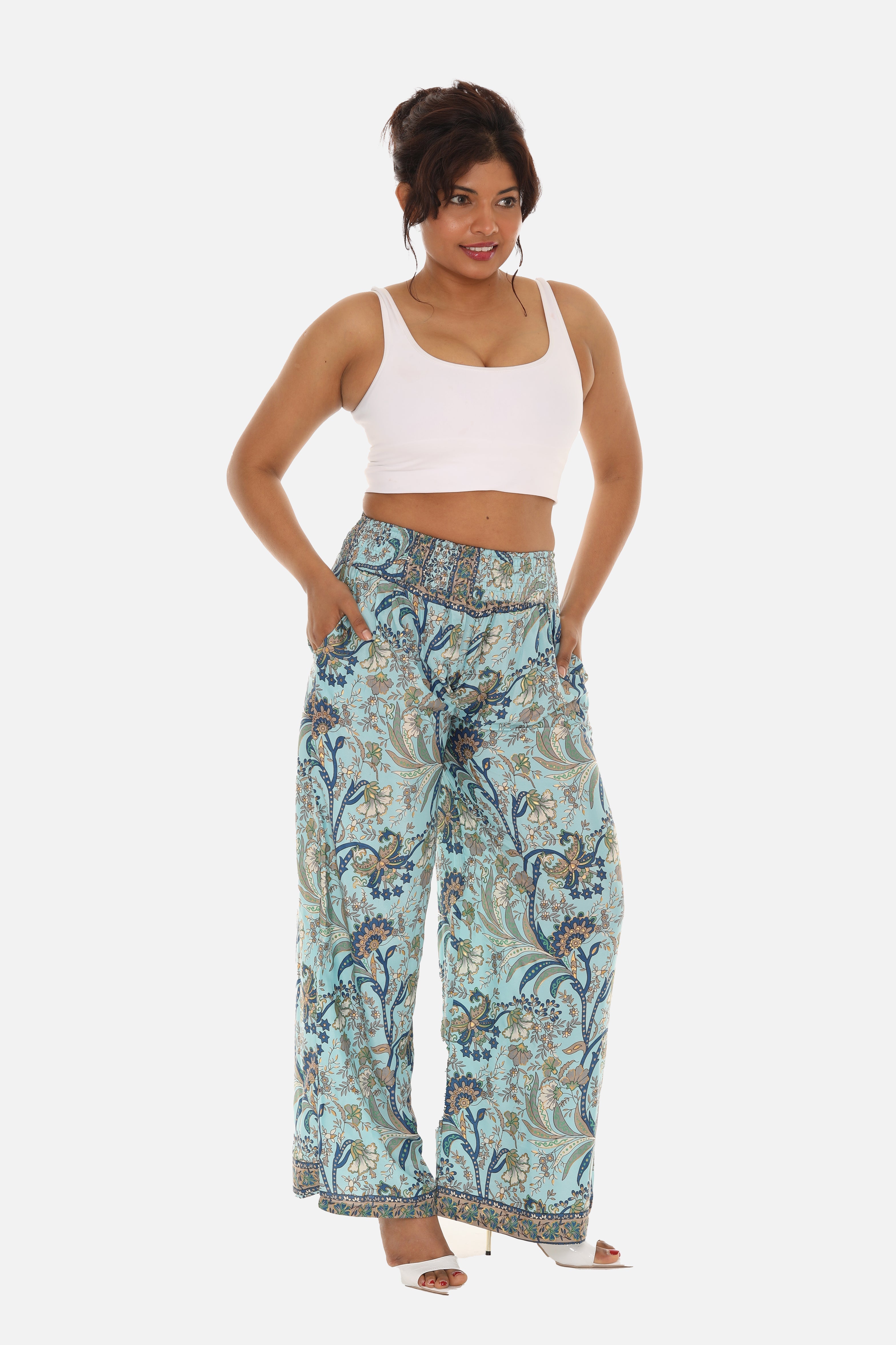 Printed Women's Wide Leg Pants - Charming Charlie