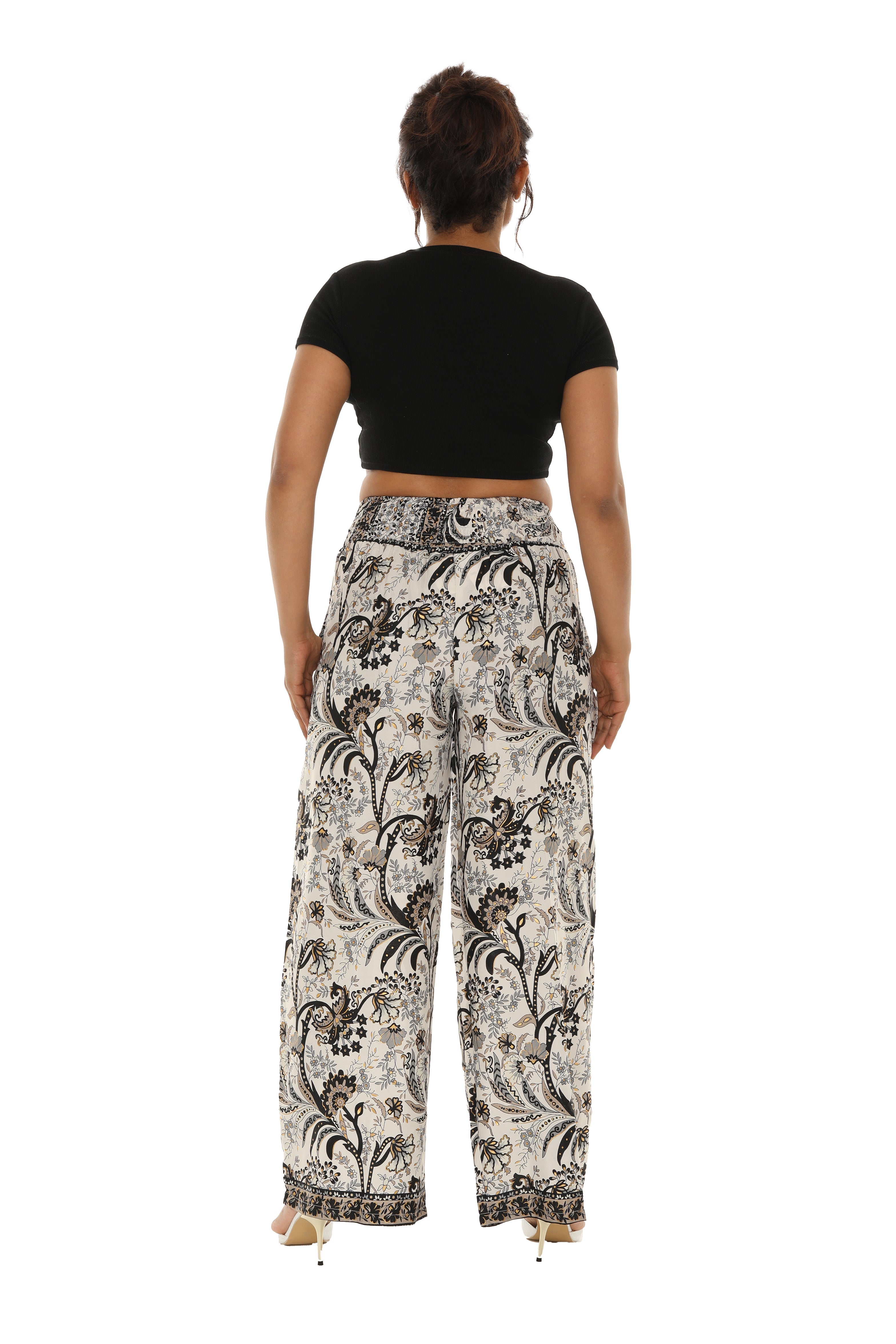 Printed Women's Wide Leg Pants - Charming Charlie