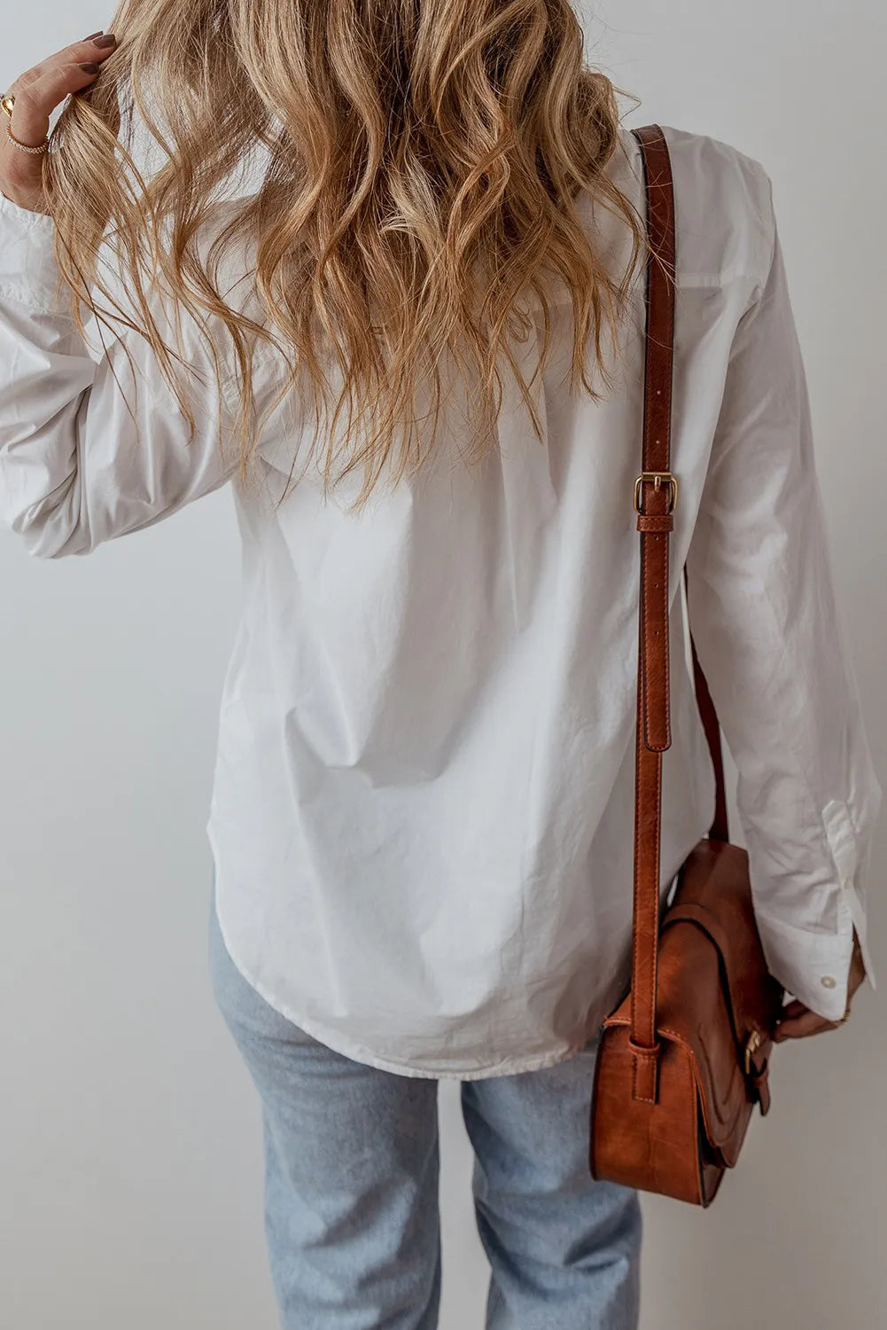 Eyelet Button Down Long Sleeve Shirt - Charming Charlie
