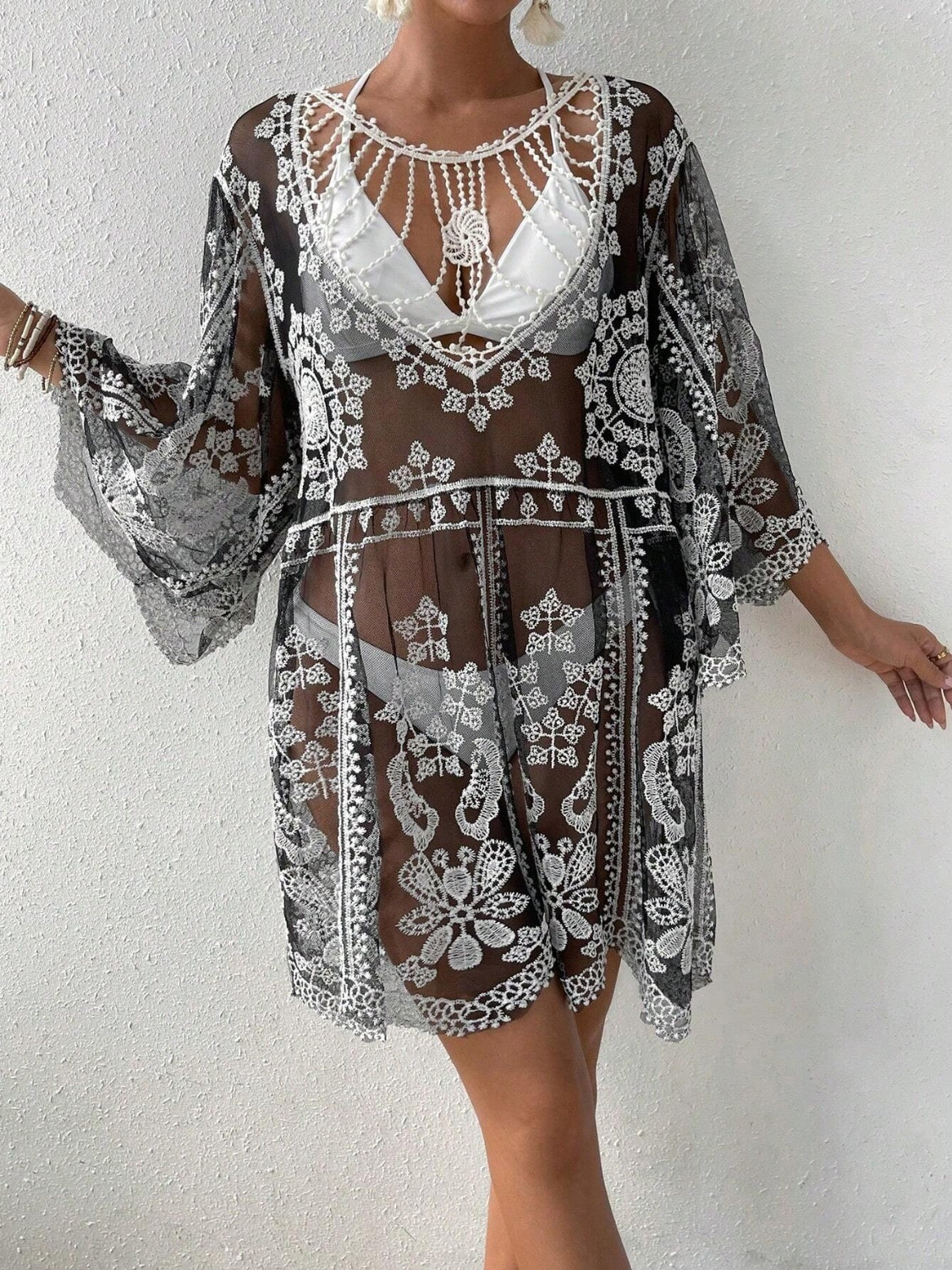 Lace Round Neck Cover-Up - Charming Charlie