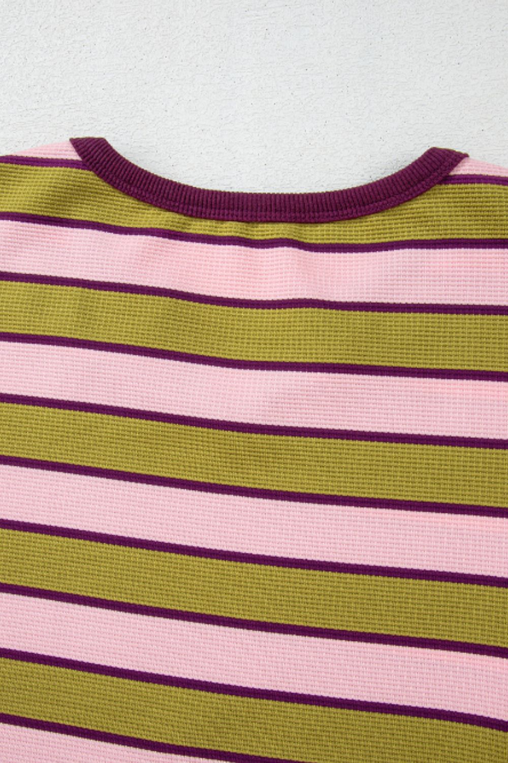 Striped Notched Long Sleeve T-Shirt - Charming Charlie