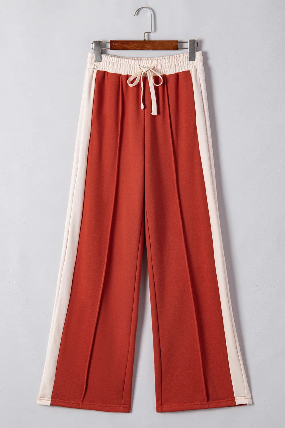 Drawstring Contrast Wide Leg Pants - Charming Charlie