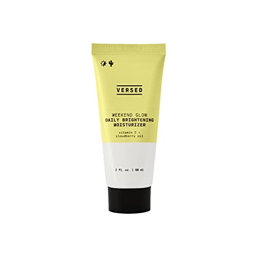 Versed Weekend Glow Daily Brightening Moisturizer - Vegan Lightweight Vitamin C Moisturizer with Cloudberry Seed Oil - Hydrating Face Moisturizer for Discoloration & Uneven Texture (2oz) - Charming Charlie