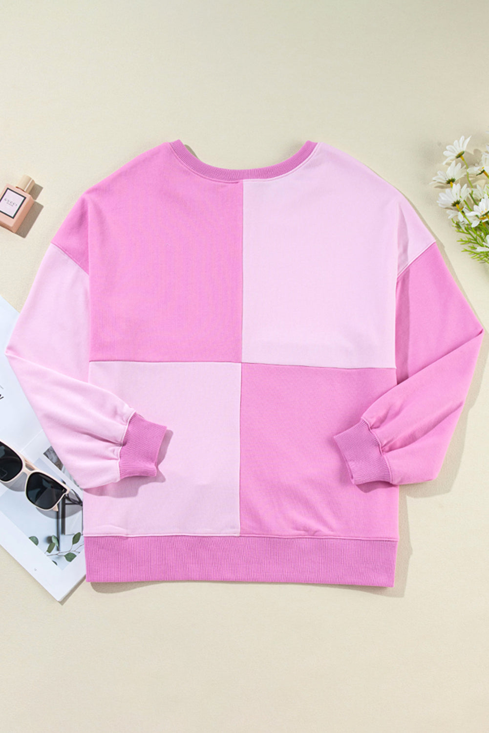 Color Block Half Button Long Sleeve Sweatshirt - Charming Charlie
