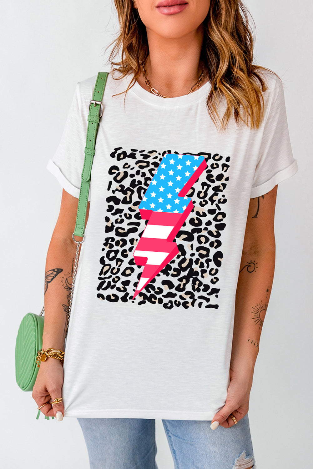 Graphic Round Neck Short Sleeve T-Shirt - Charming Charlie