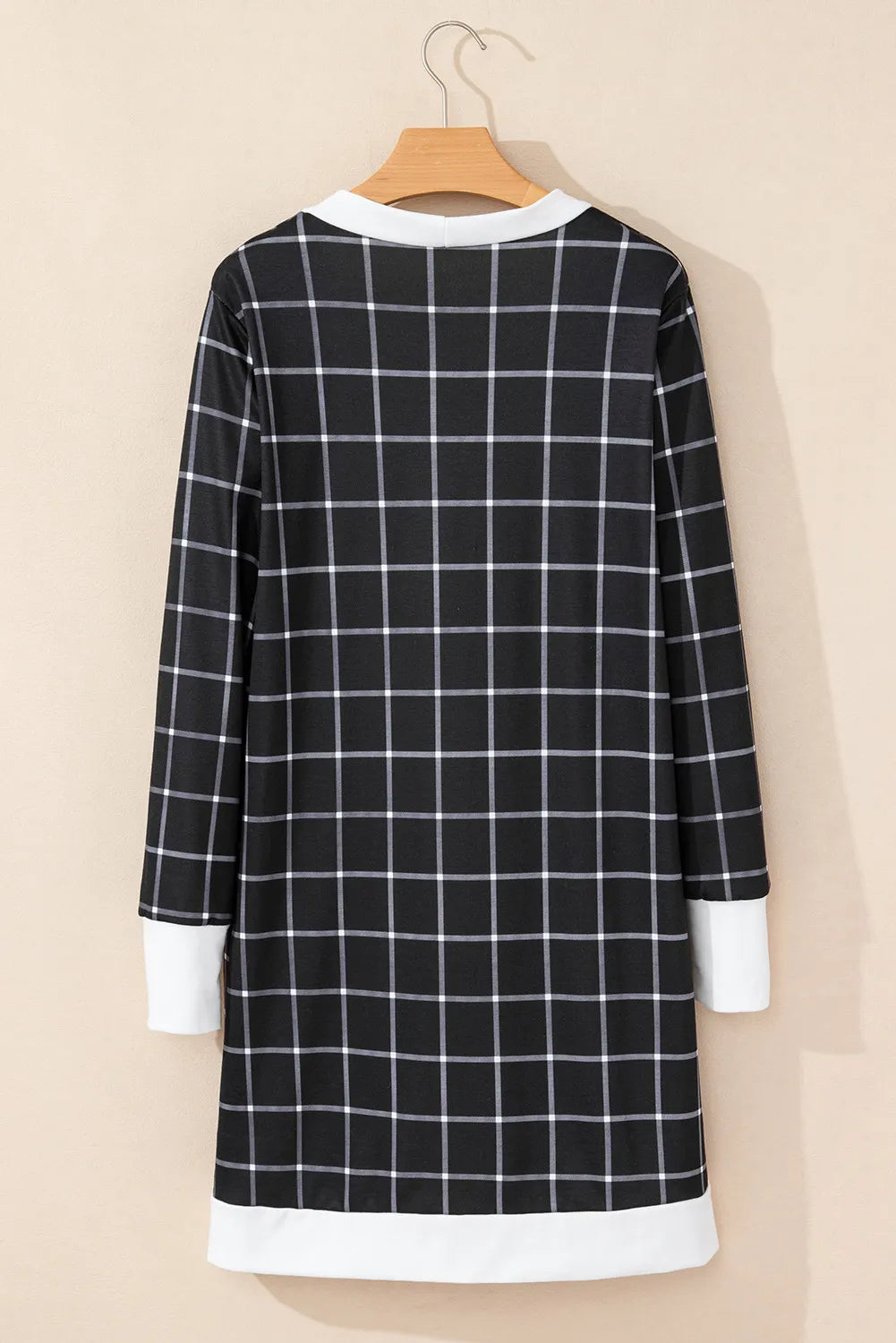 Plaid Open Front Long Sleeve Cover Up - Charming Charlie