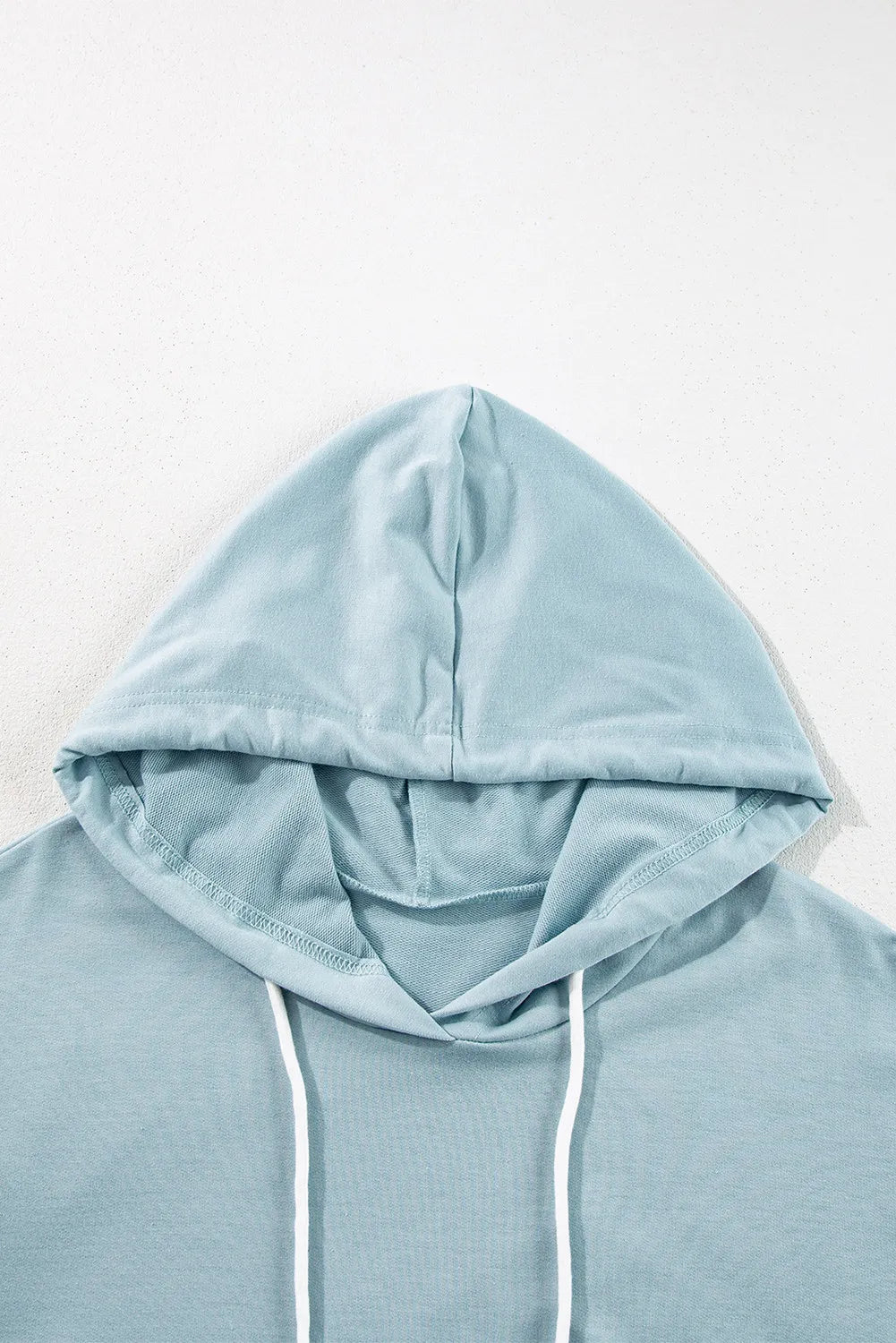 Drawstring Ruffled Dropped Shoulder Long Sleeve Hoodie - Charming Charlie