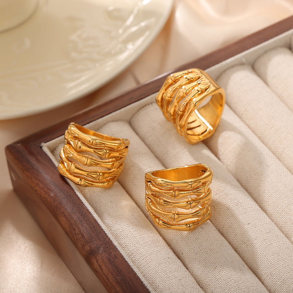 Titanium Steel Multi-Layered Ring - Charming Charlie