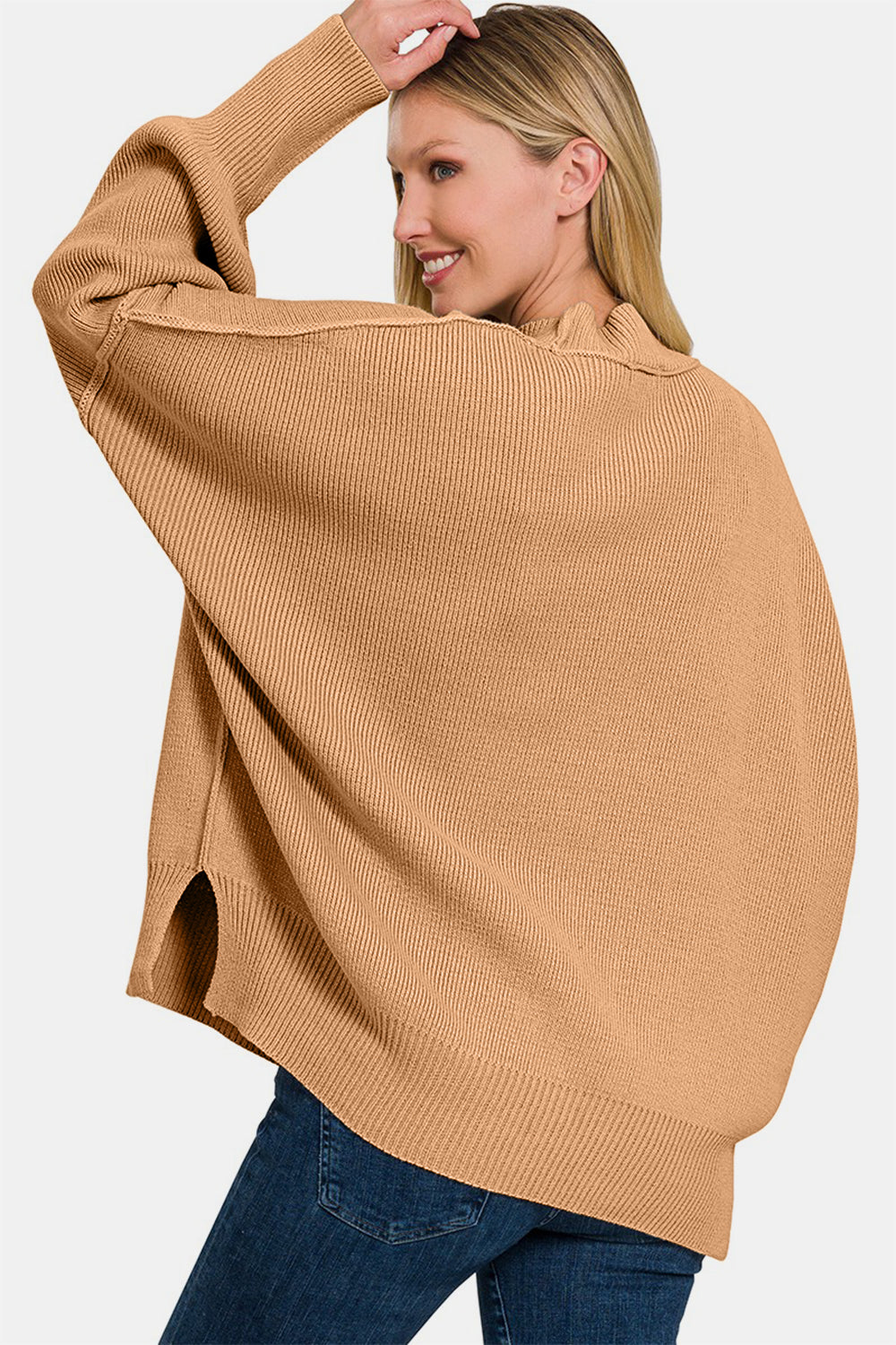 Zenana Side Sit Oversize Sweater - Charming Charlie