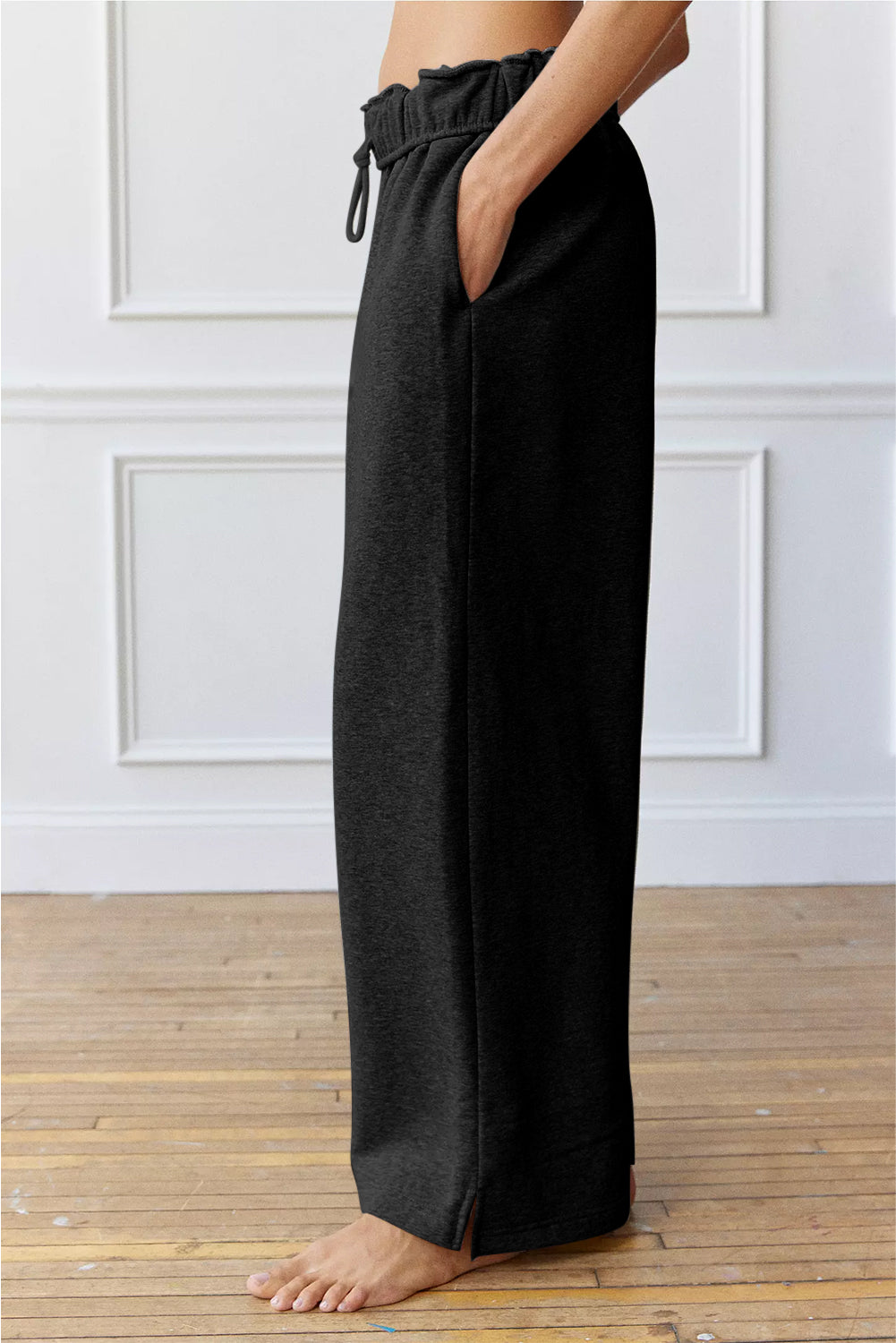 Drawstring Wide Leg Active Pants - Charming Charlie