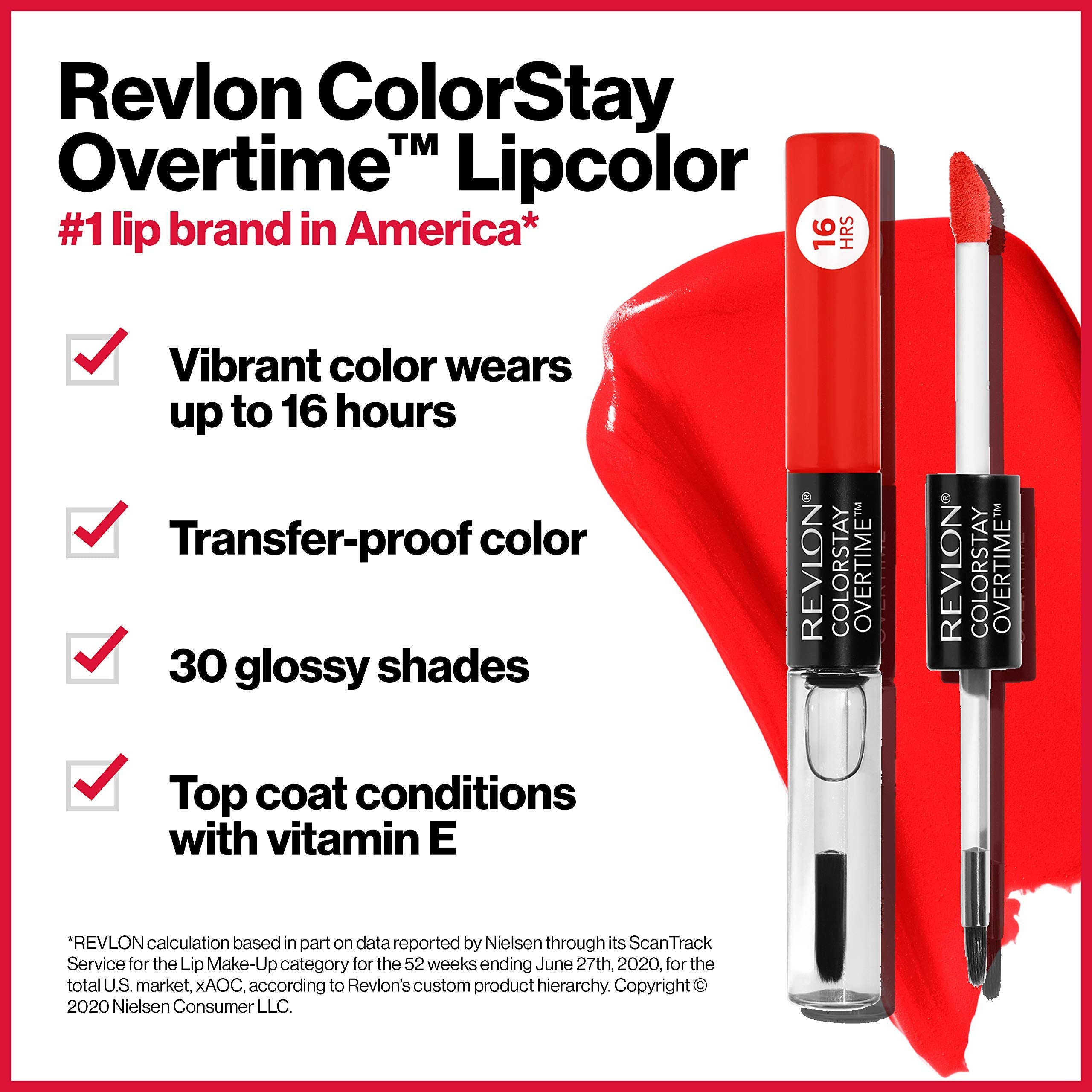 Revlon Liquid Lipstick with Clear Lip Gloss, ColorStay Overtime Lipcolor, Dual Ended with Vitamin E, 470 All Night Fuchsia, 0.07 Fl Oz - Charming Charlie