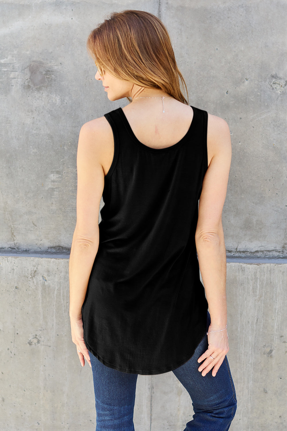 Basic Bae Bamboo Full Size Round Neck Tank - Charming Charlie