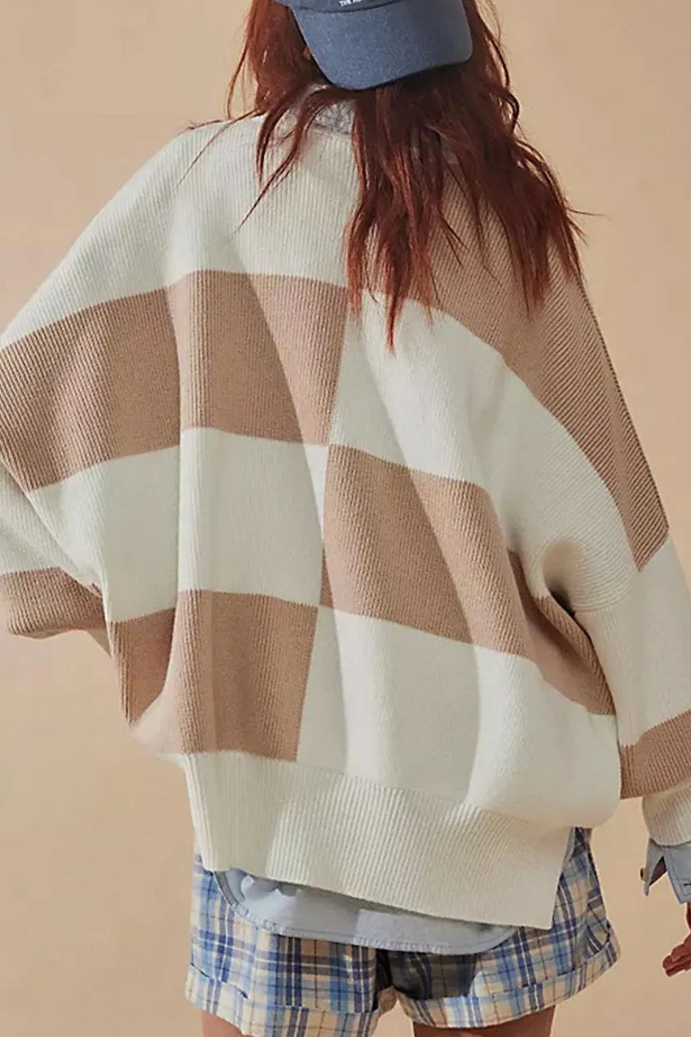 Color Block Round Neck Long Sleeve Sweater - Charming Charlie