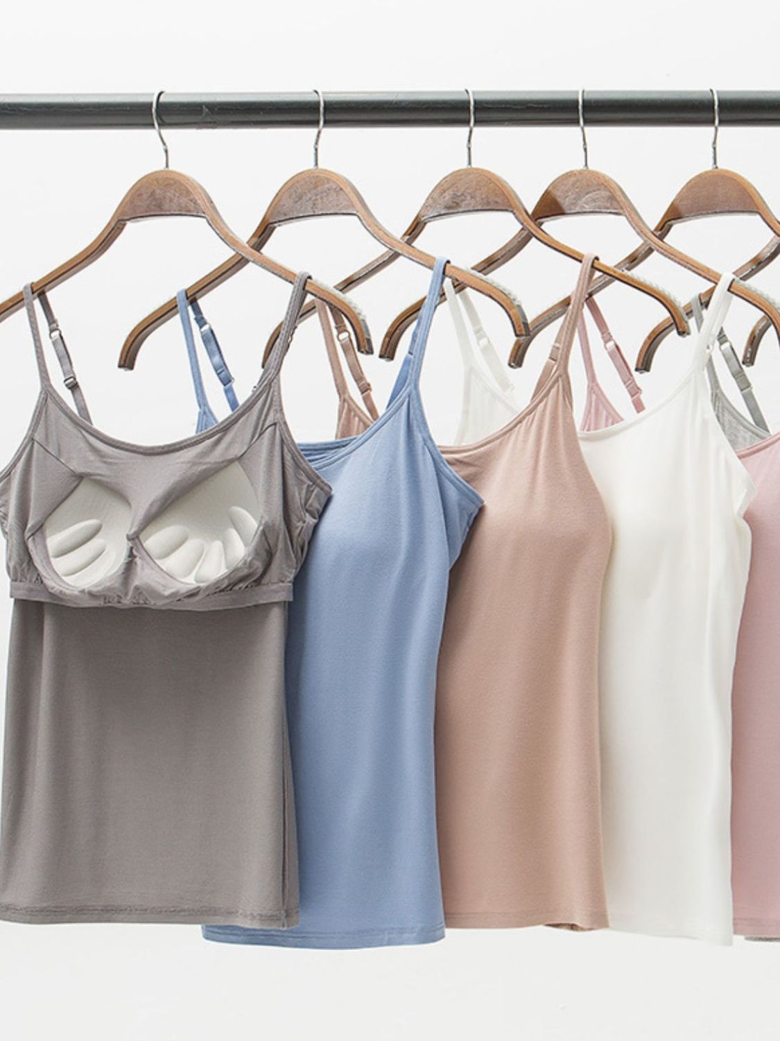 Full Size Adjustable Strap Modal Cami with Bra - Charming Charlie