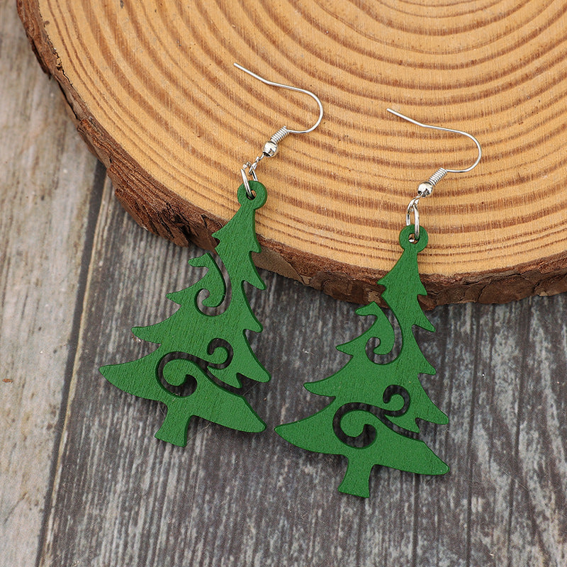 Christmas Tree Wooden Earrings - Charming Charlie