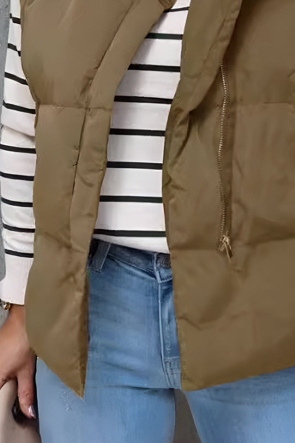 Zip Up Vest Coat with Pockets - Charming Charlie