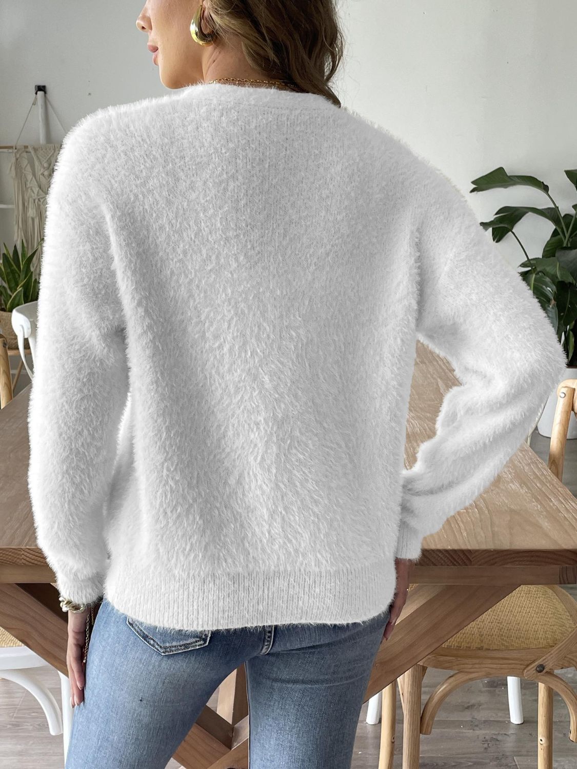 Button Up V-Neck Long Sleeve Cardigan - Charming Charlie