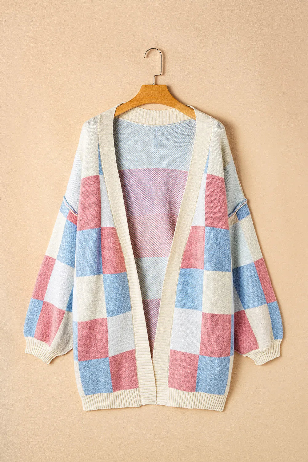 Color Block Open Front Long Sleeve Cardigan - Charming Charlie