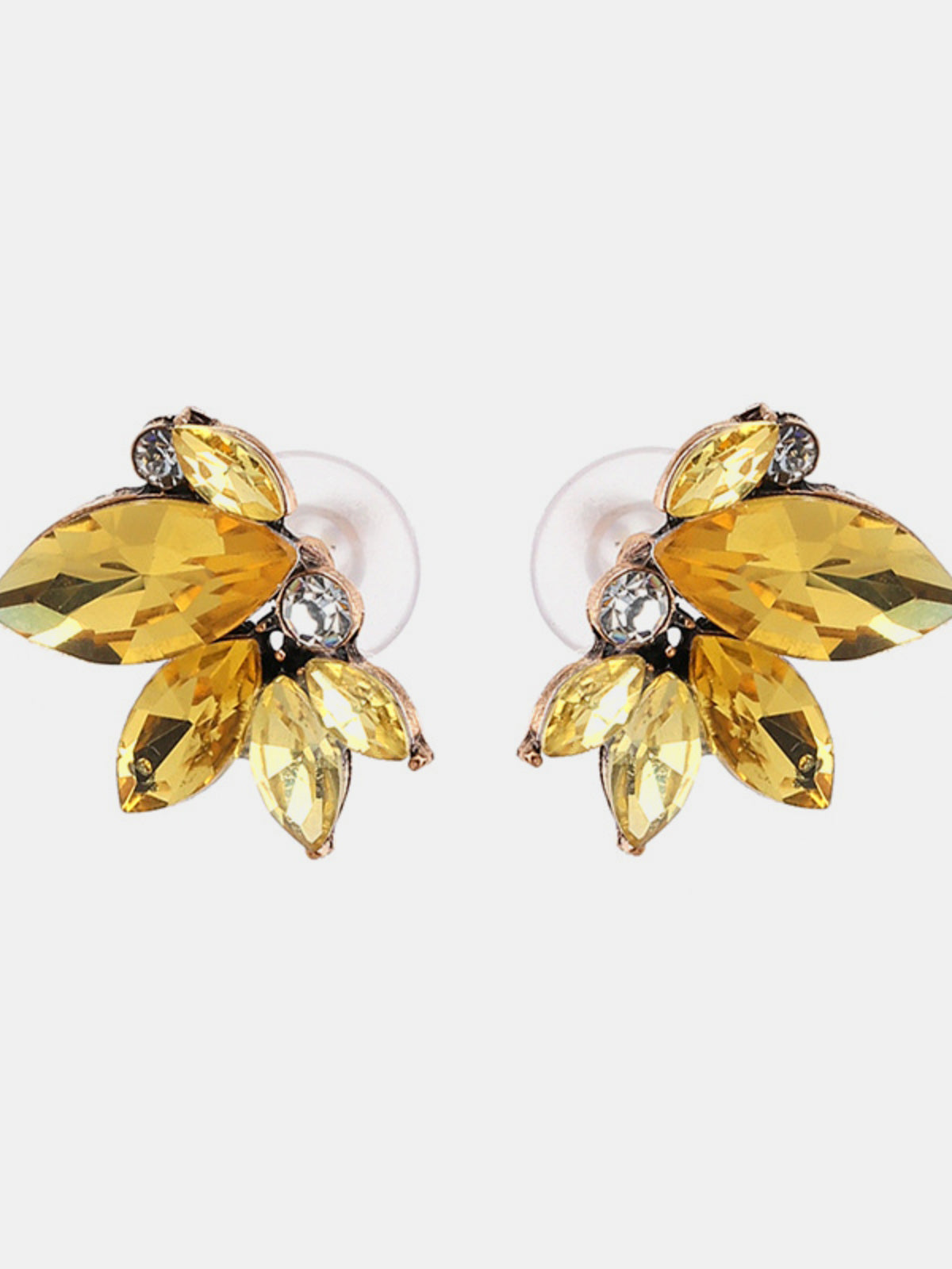Alloy Rhinestone Flower Stud Earrings - Charming Charlie