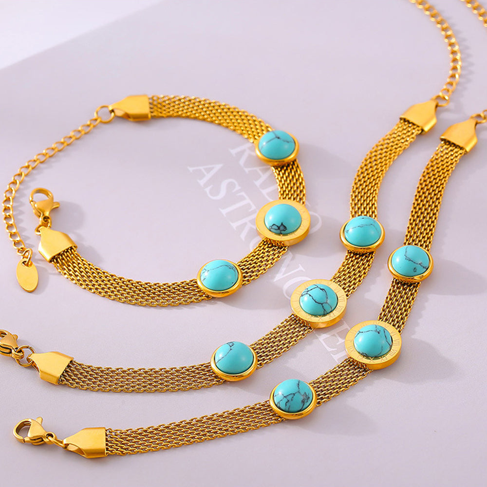 Turquoise Titanium Steel Bracelet - Charming Charlie
